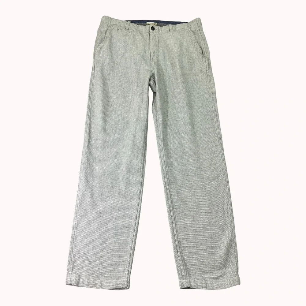 Carbon 2 Cobalt Pebble Cloth Pants Mens 34x32 Gray Textured Flat Front Chino